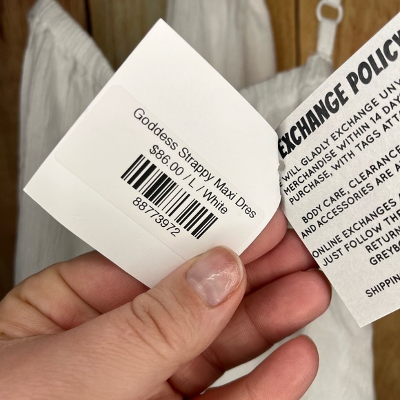 Goddess Strappy Maxi Dress White Size Large NWT - Picture 3 of 7